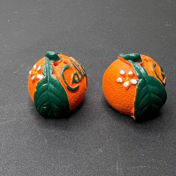 VTG California Orange Salt & Pepper Shakers Hand-Painted Ceramic Collectibles - Picture 4 of 10